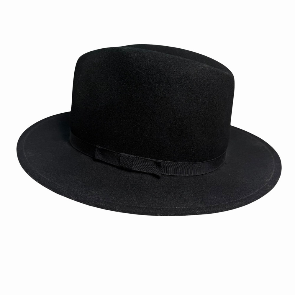 Country Gentleman Lite Felt Fedora Hat Medium Black 100% Wool Water Repellent
